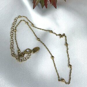 AV Gold Plated 925 Italy Silver Bead Station Choker 14"